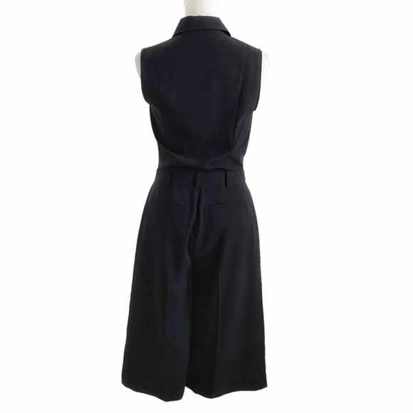 DYLAN GRAY BLACK SLEEVELESS BUTTON FRONT CROPPED WEDDING LEG JUMPSUIT - 2 - Picture 3 of 9